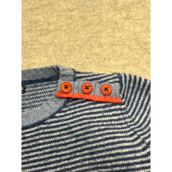 Zaket & Plover Merino Wool Blend Crewneck Blue Striped Sweater Size XS - Picture 5 of 10